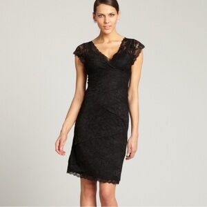 Tiered Lace Little Black Dress by Marina Size 8
